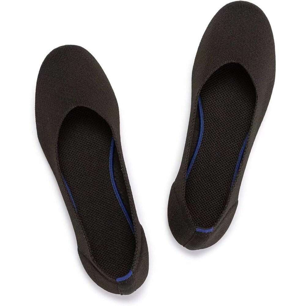Frank Mully Women’s Bronze Knit Fabric Round Toe Slip On Ballet Flat Shoes